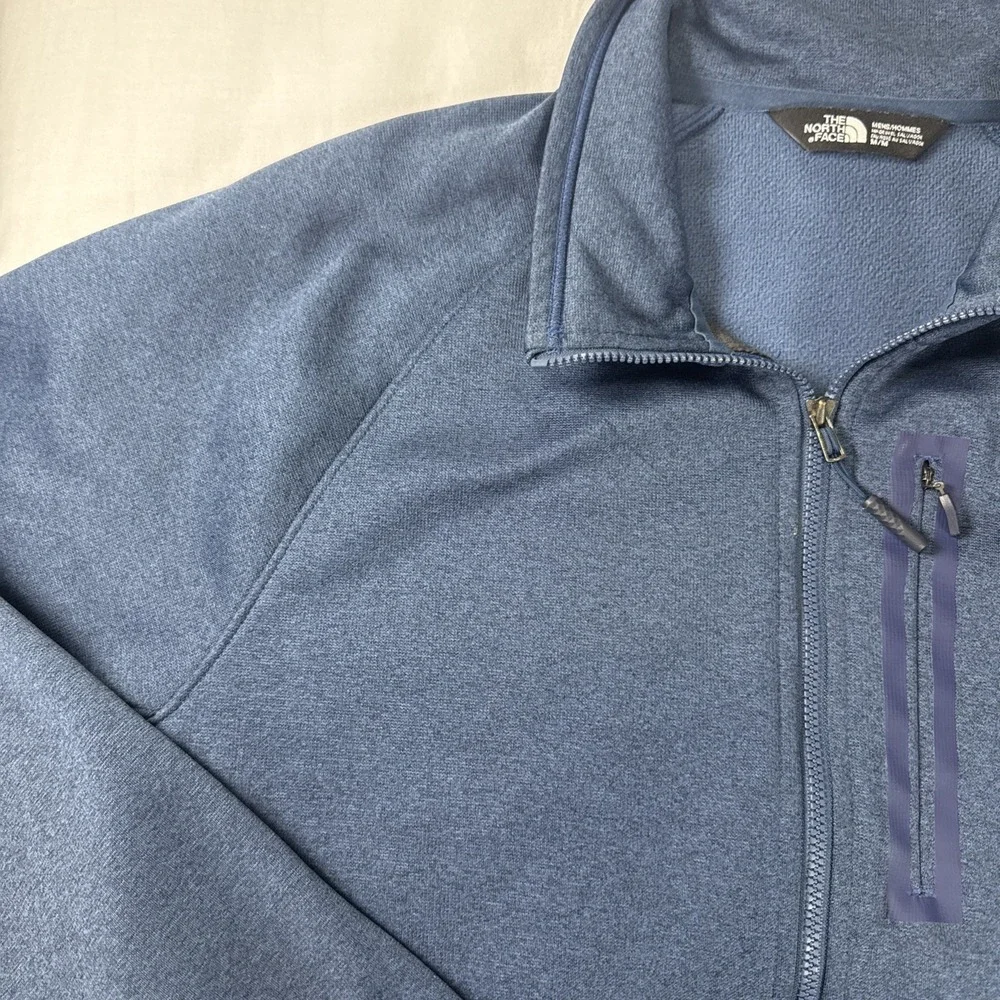 The‎ North Face Men Medium Blue Soft Fleece Full Zip Utility Jacket w/Pockets